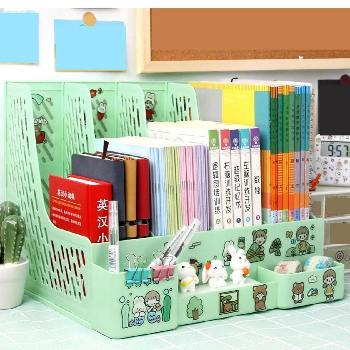 Multi-color  folder storage box desktop file  basket multi-layer shelf office bookshelf