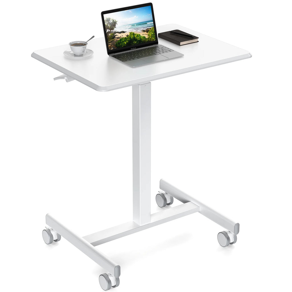 Laptop Height Adjustable Table Mobile  Workstation  Wheels