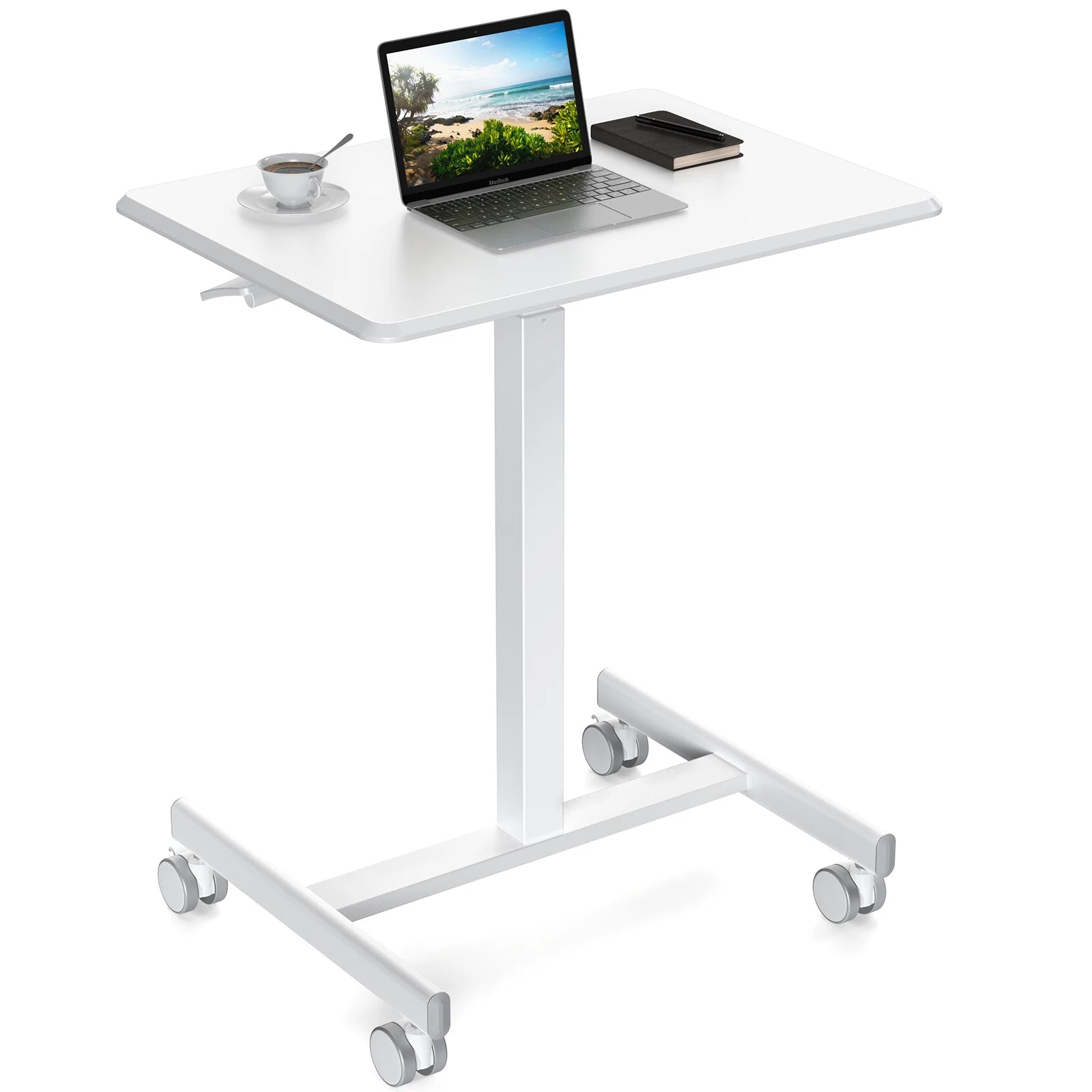 Laptop Height Adjustable Table Mobile  Workstation  Wheels