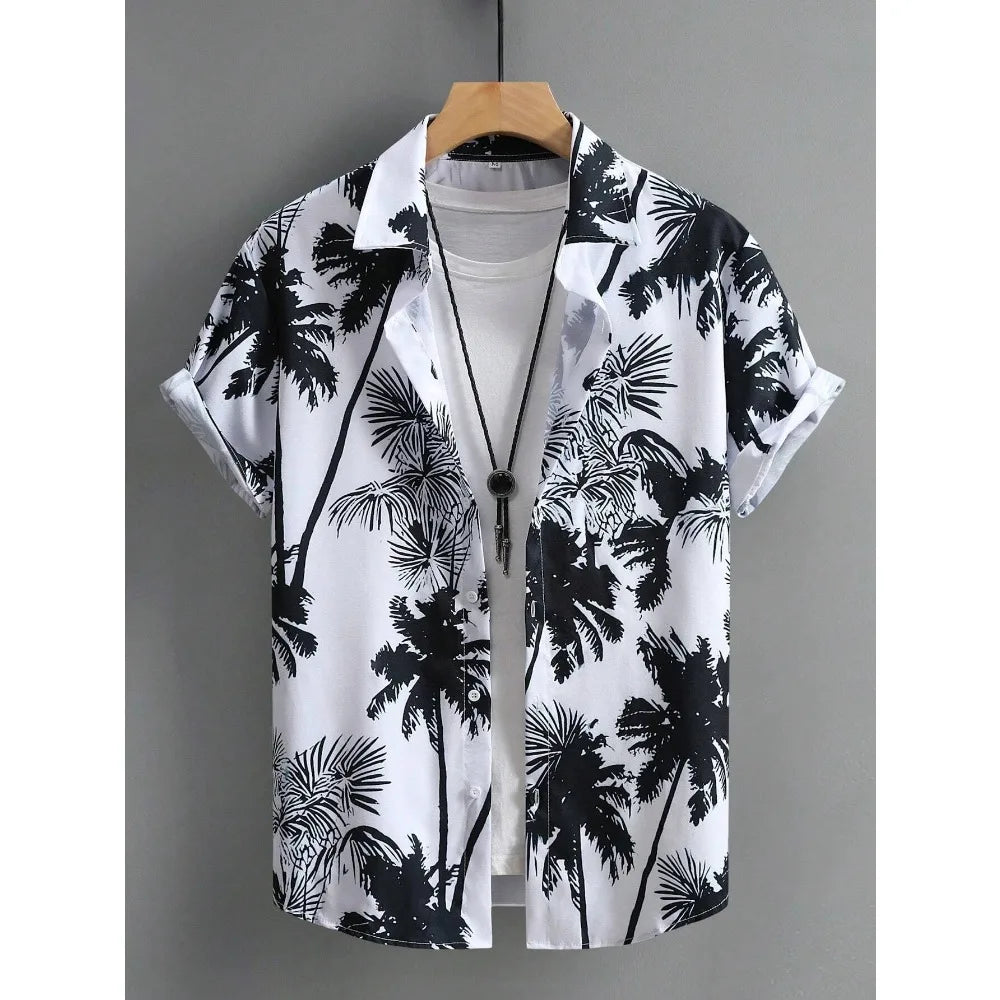 Hawaiian Shirt Man Print Casual  Slim Fashion Shirt High Quality Luxury  Oversized Clothes