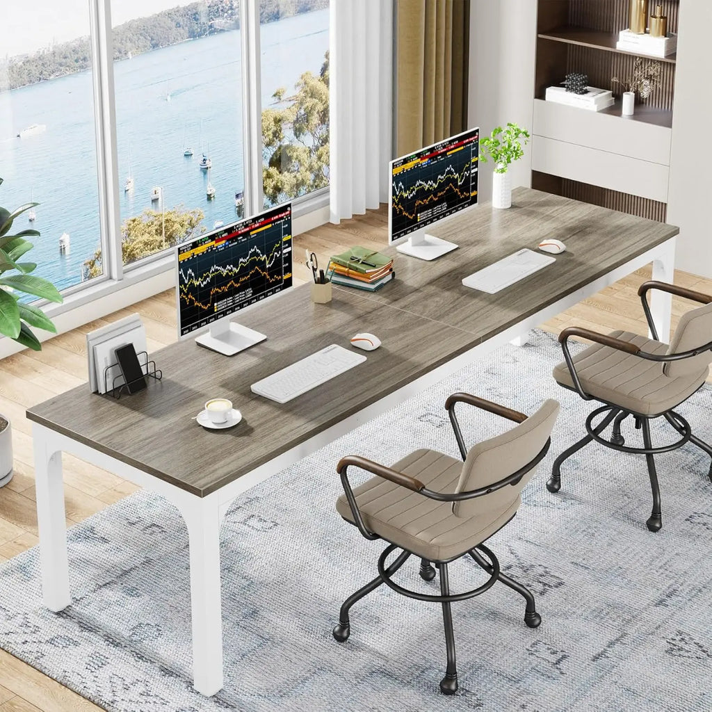 78.7 Inches  Long Computer Desk 2 Person Desk,  Long Desk, Workstation for Home Office