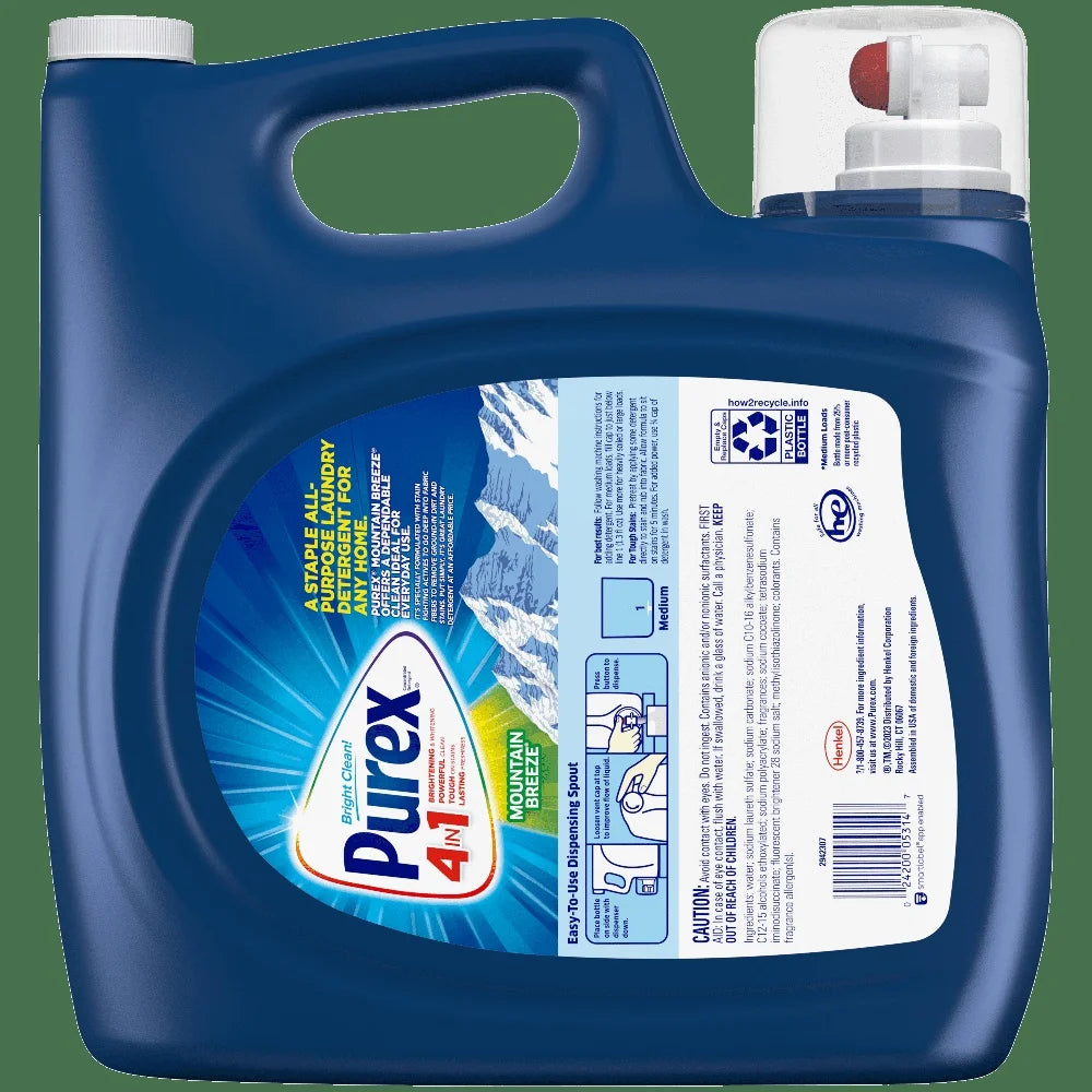 Liquid Laundry Detergent 250oz 192 Loads Stain Fighting Heavy Duty All Purpose Liquid Cleanser
