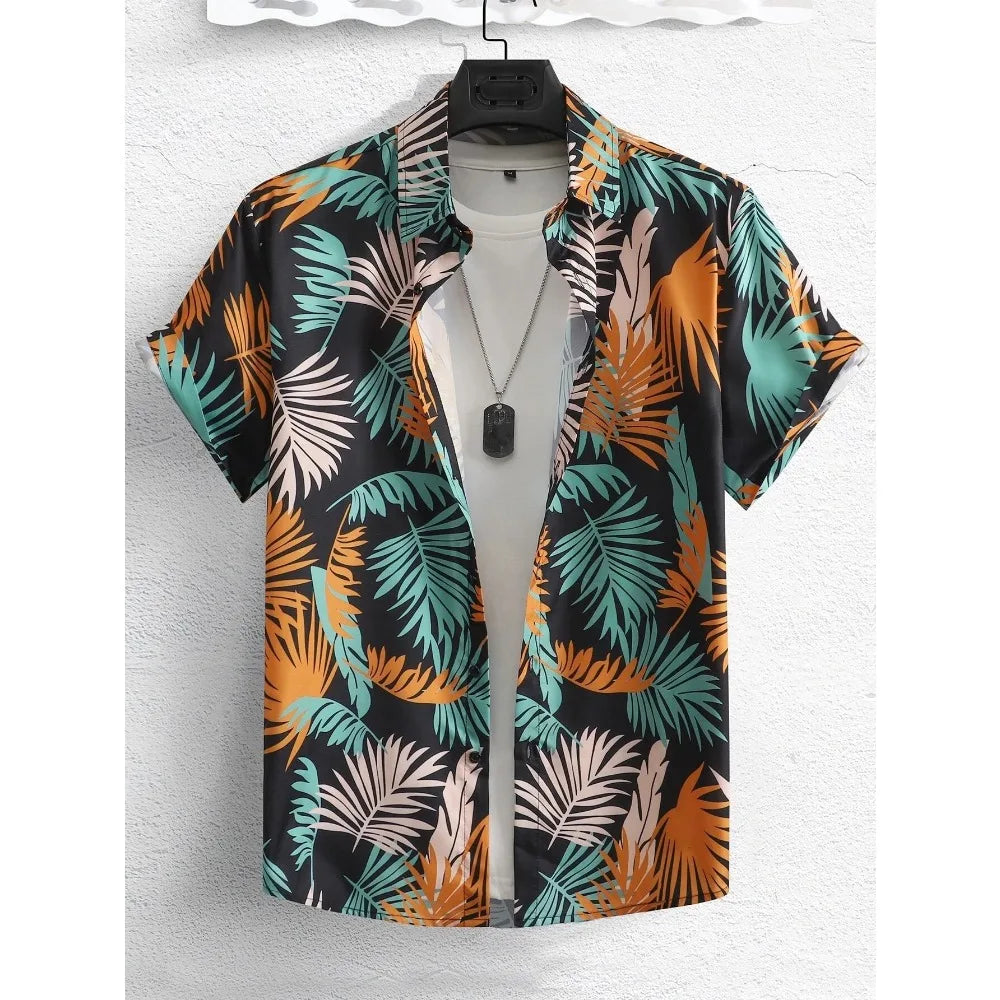 Hawaiian Shirt Man Print Casual  Slim Fashion Shirt High Quality Luxury  Oversized Clothes
