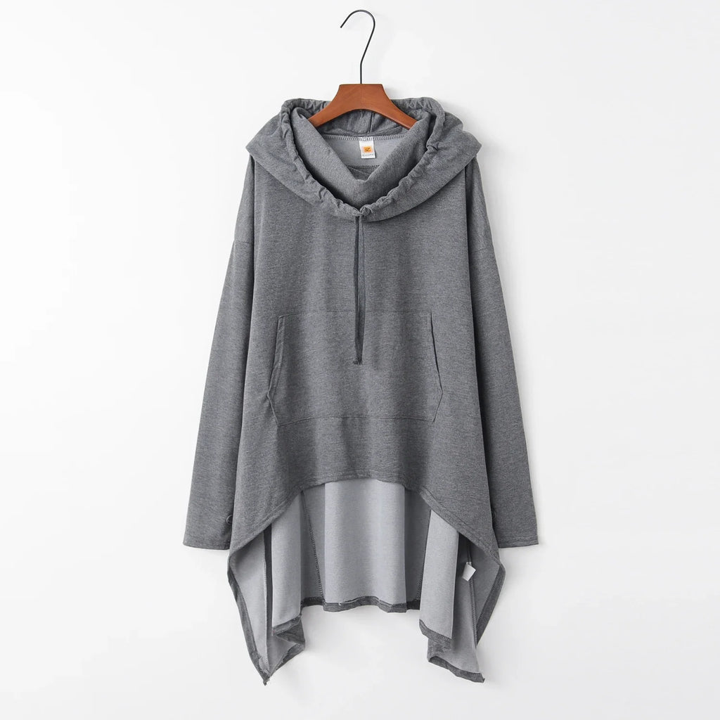 Fashion Trends New European and N Pure Color Long Hoodie