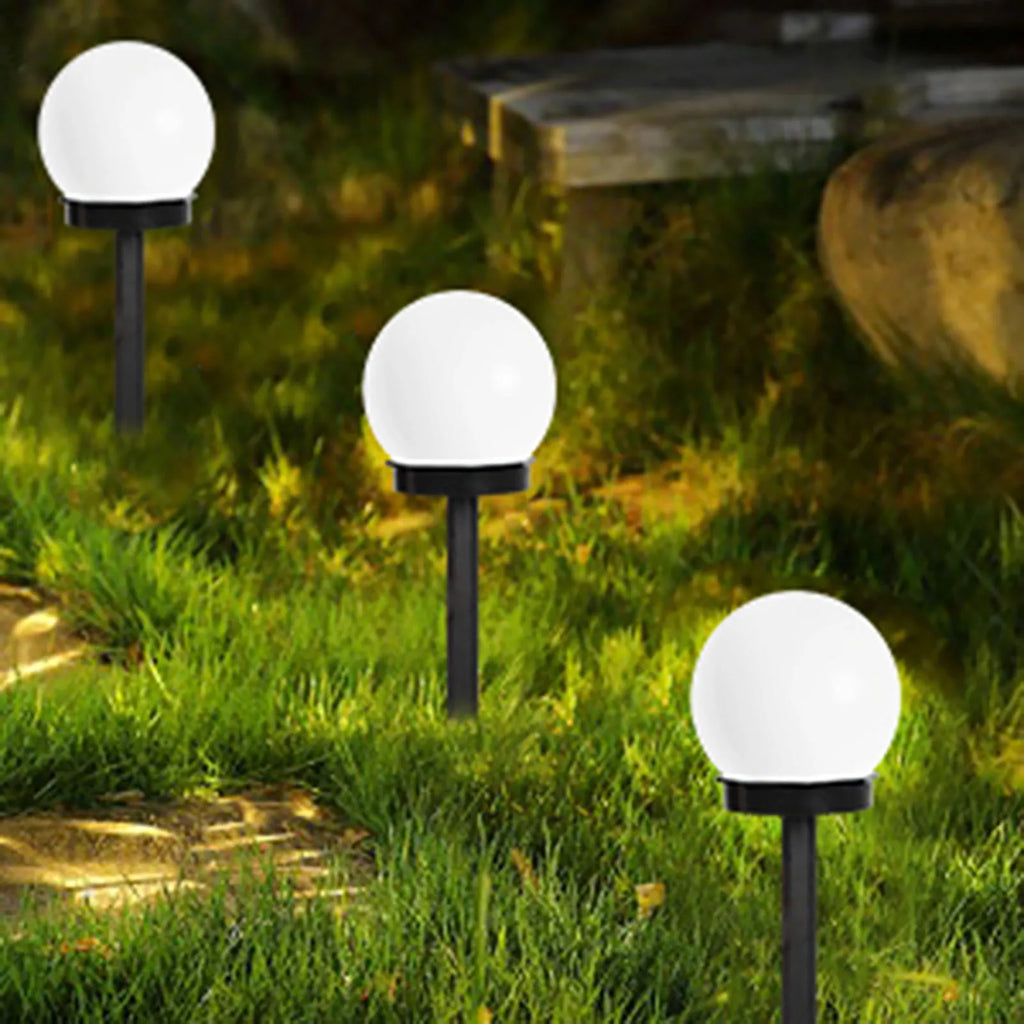 12Pcs Solar Powered Garden Light Waterproof Ground Plug In Spherical Bulb Lawn Lights