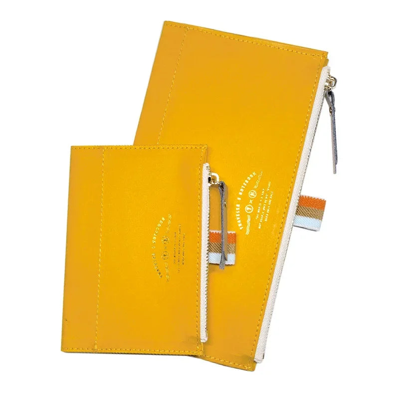 Travel Notebook Washable Cowhide Bill  Storage Bag Pen Case Stationery Storage Supplies