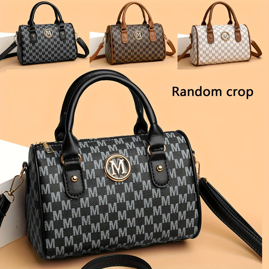 1Pc New Style Shoulder Bag with M” Word Pattern, with Detachable Shoulder Strap, Handbag