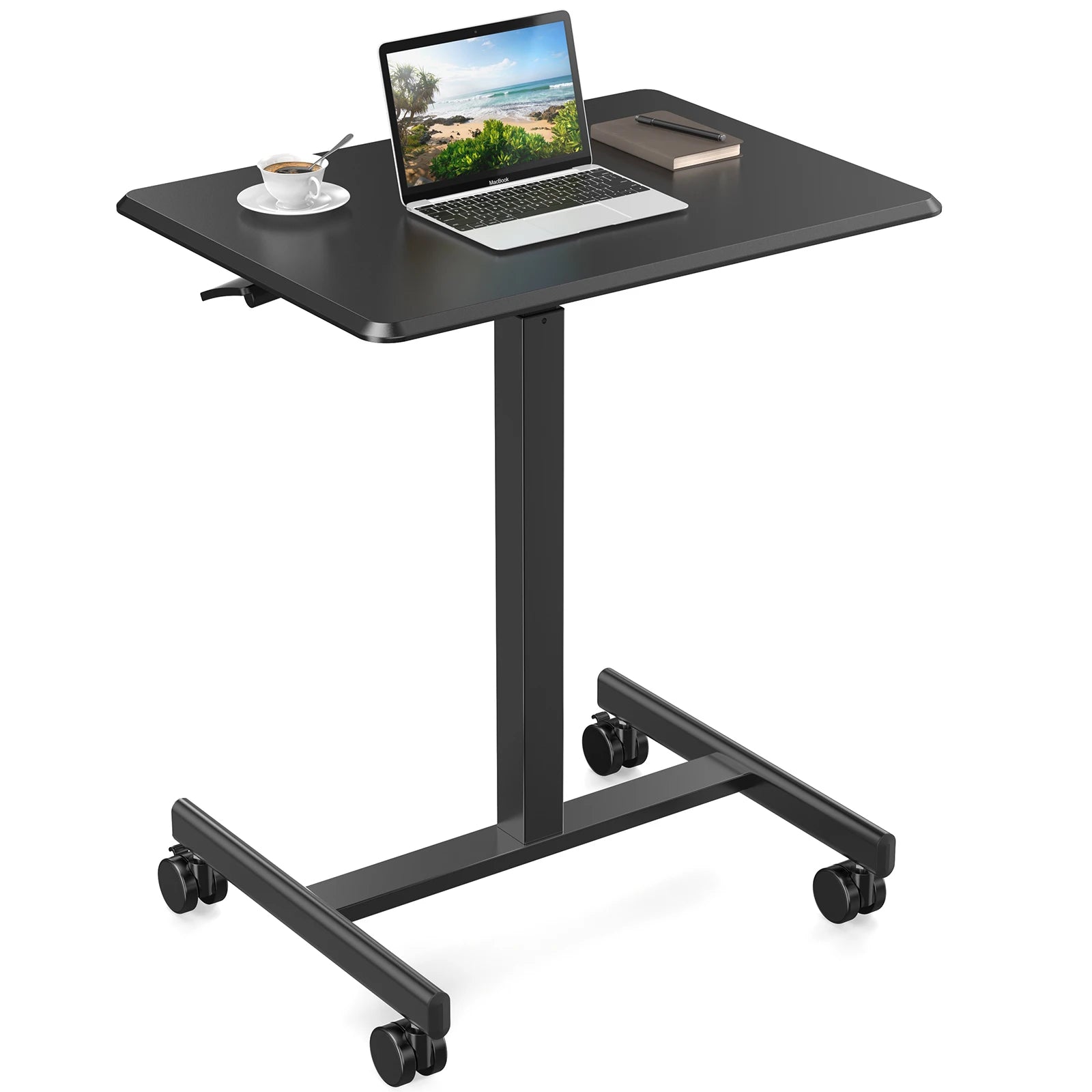 Laptop Height Adjustable Table Mobile  Workstation  Wheels