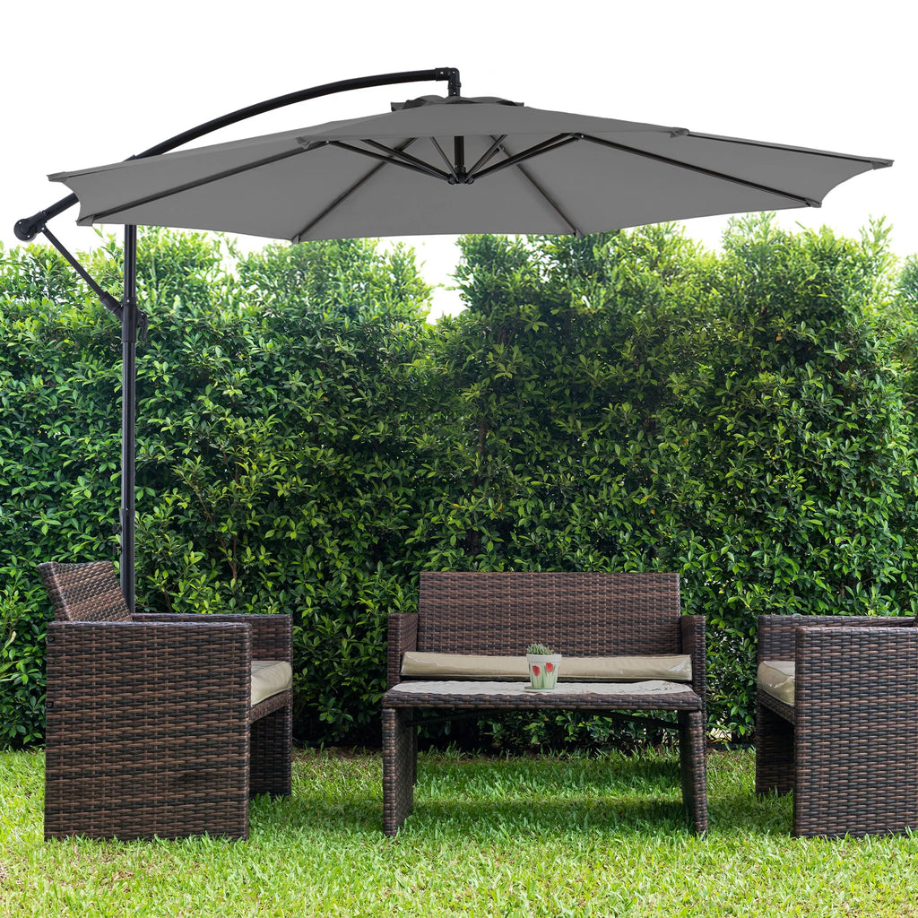 JHK 10FT Outdoor Patio Umbrella Hanging Cantilever  UV Protection  for Backyard Garden