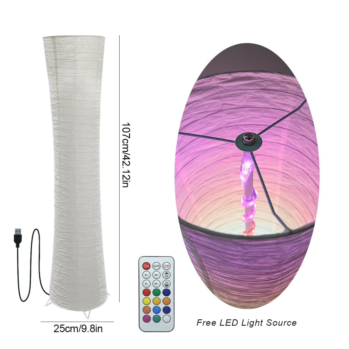 lamp, RGB color-changing LED smart lamp, remote control, suitable for living room, bedroom