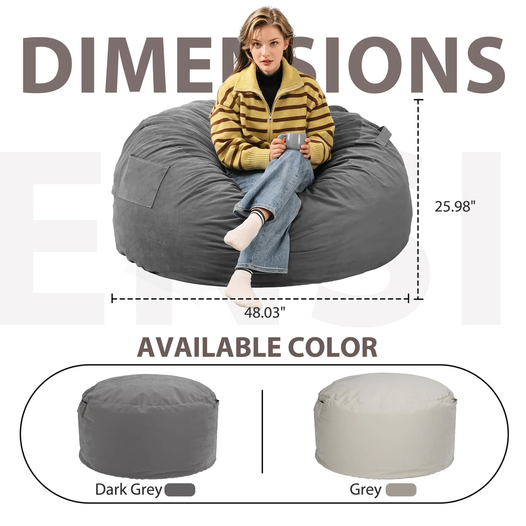 Bean Bag Chair Foam Filled Couch with Removable Cover Living Room Furniture