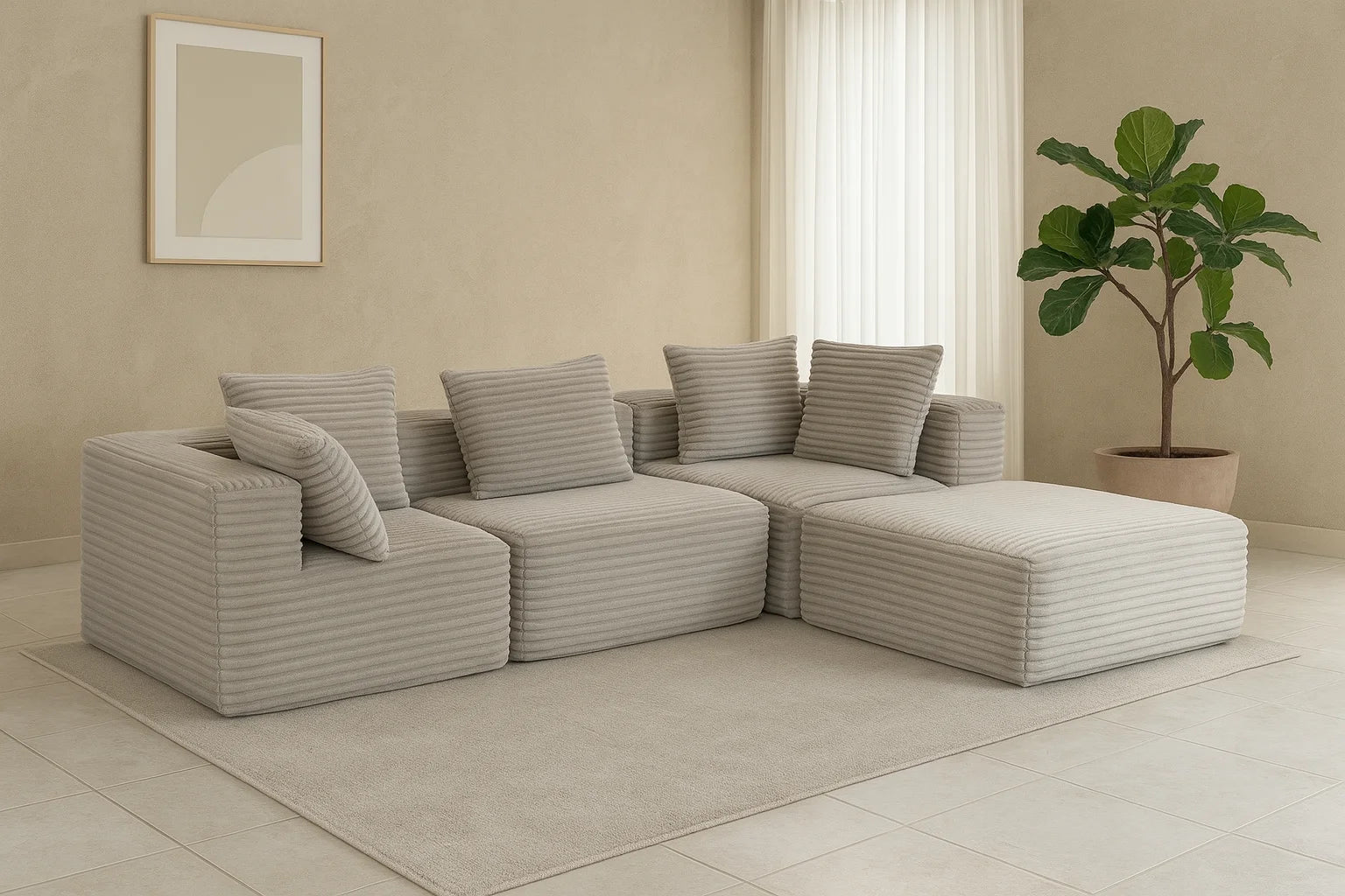 Couch with L-Shape  Modular sleeper Sofa with Deep Seat, for Room