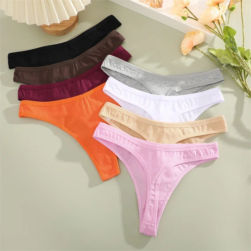 3Pcs/Set Seamless Thong Cotton Women High Flexibility Panty Sexy Underwear
