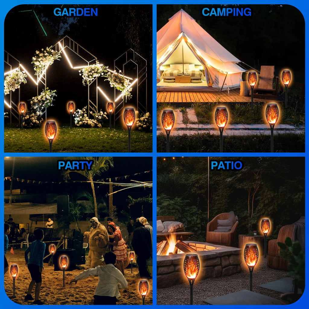 Solar Lights Outdoor Solar Torch Lights with Flickering Flame Waterproof Garden Decoration
