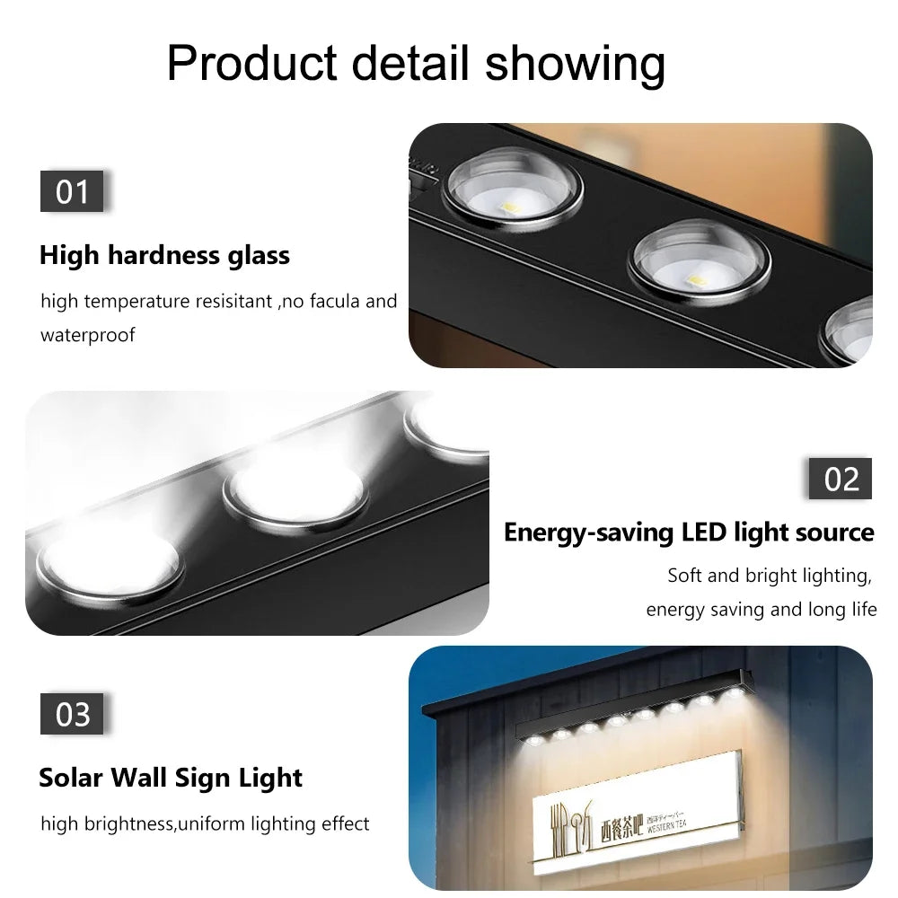 Solar Wall Light Outdoor 4/6/8LED Waterproof  Lights Garden  Porch Patio Deck Balcony
