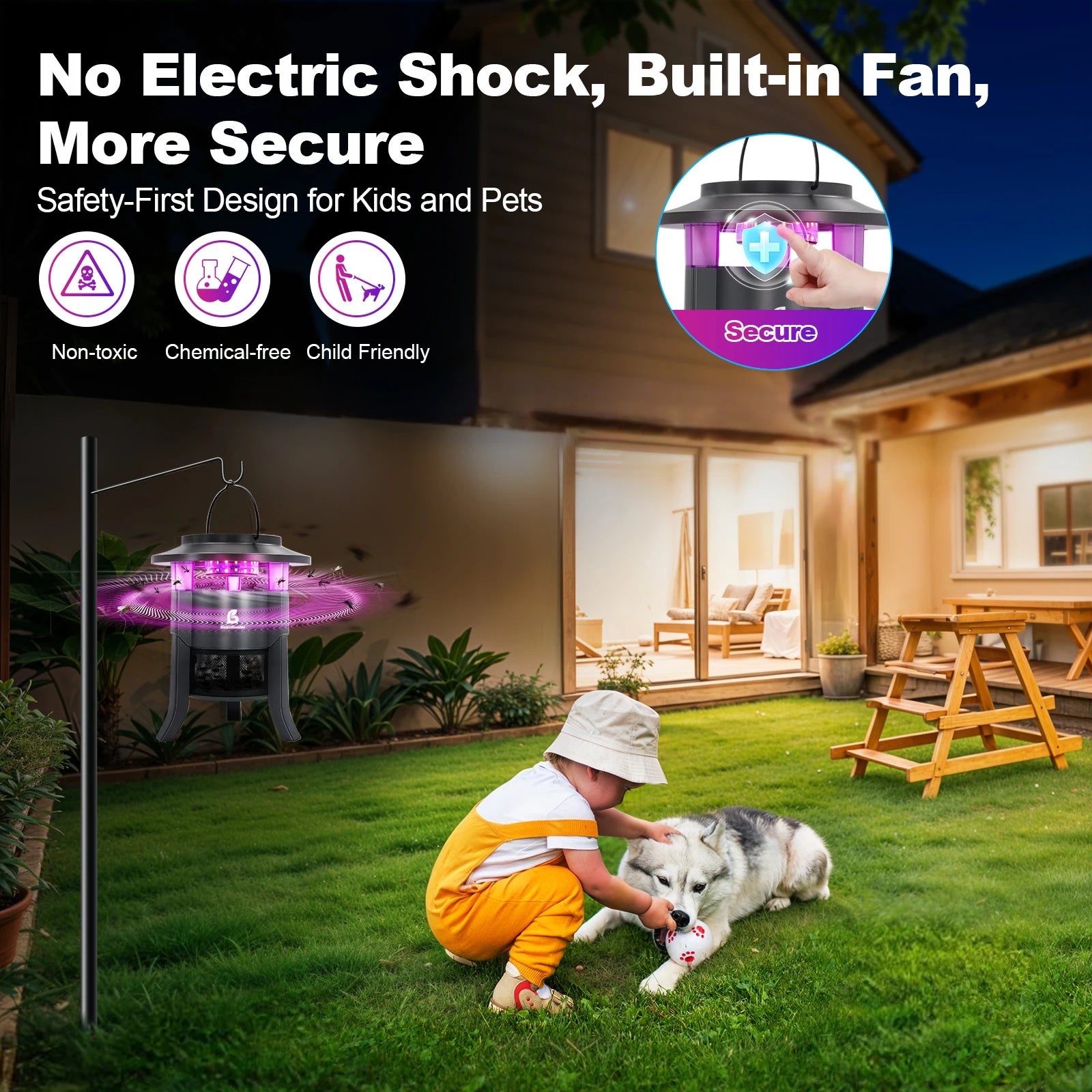 Outdoor, Electric Fly Zapper, Mosquito Killer, Insects Zapper Indoor Outdoor