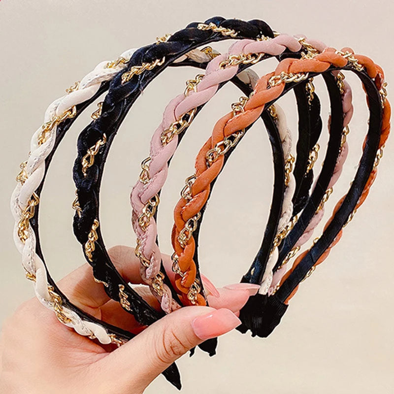 New Women Twined Exquisite Hairbands Lady Temperament Thin Edge Hair