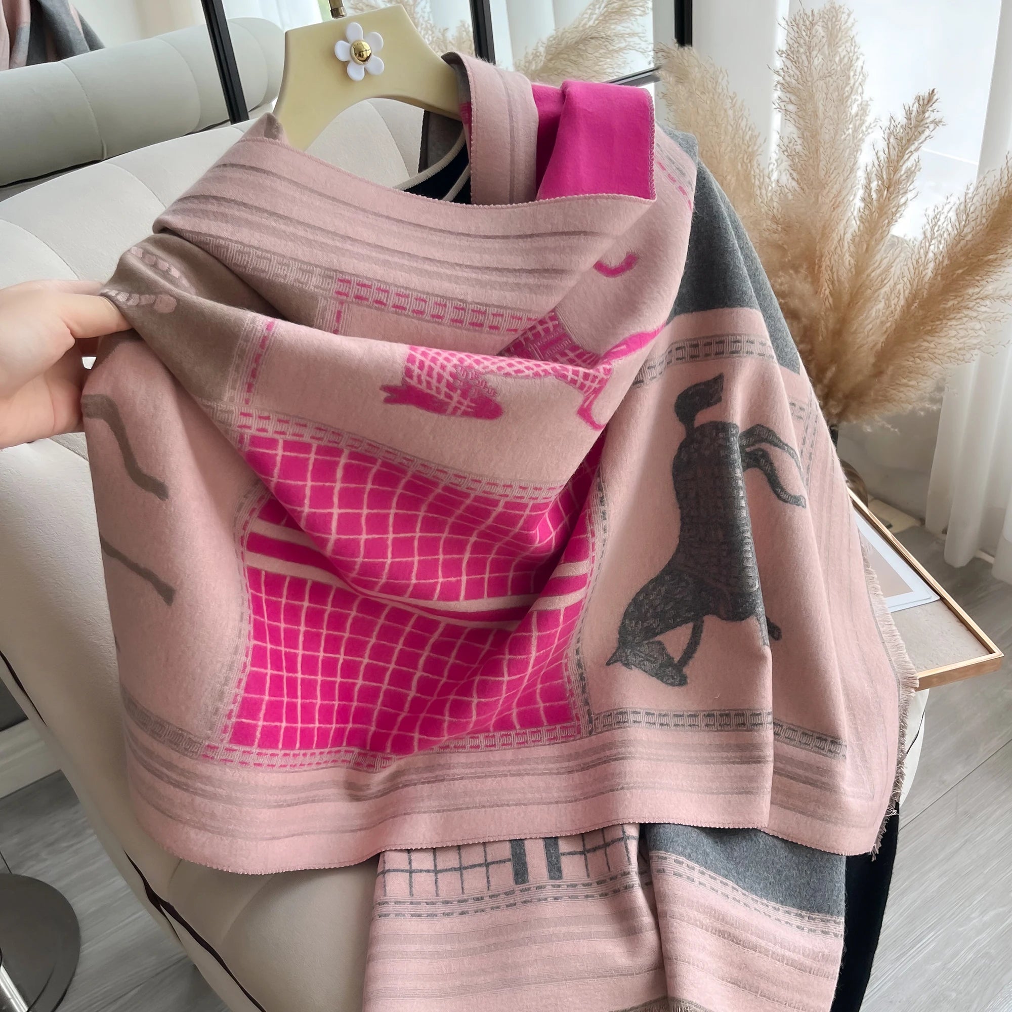 Luxury Winter Cashmere Scarf Poncho Scarves Female Shawl Wraps