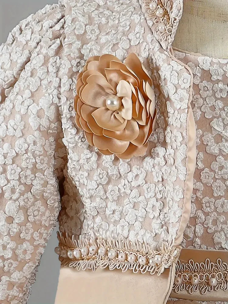 Spring Autumn Khaki  Fashion New Children Princess Dresses and Coat Outfits 2-8 Year