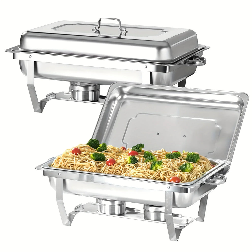 4 Pack 8QT Chafing  Buffet Set Stainless Steel Food Warmer Chafer Complete Fuel Holder for Catering,