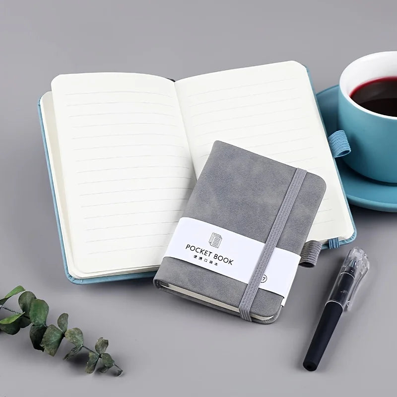 A7 Mini Ruled Notebook with Pen Holder, Office Notepad, Notebook, Memo,