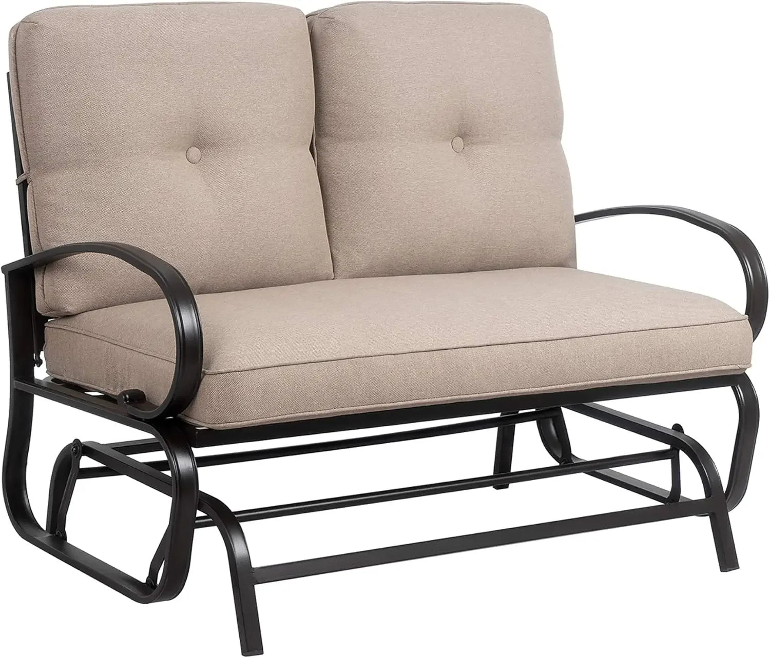 Outdoor Metal Swing Glider Bench – Steel  Loveseat for Patio, Garden & Porch