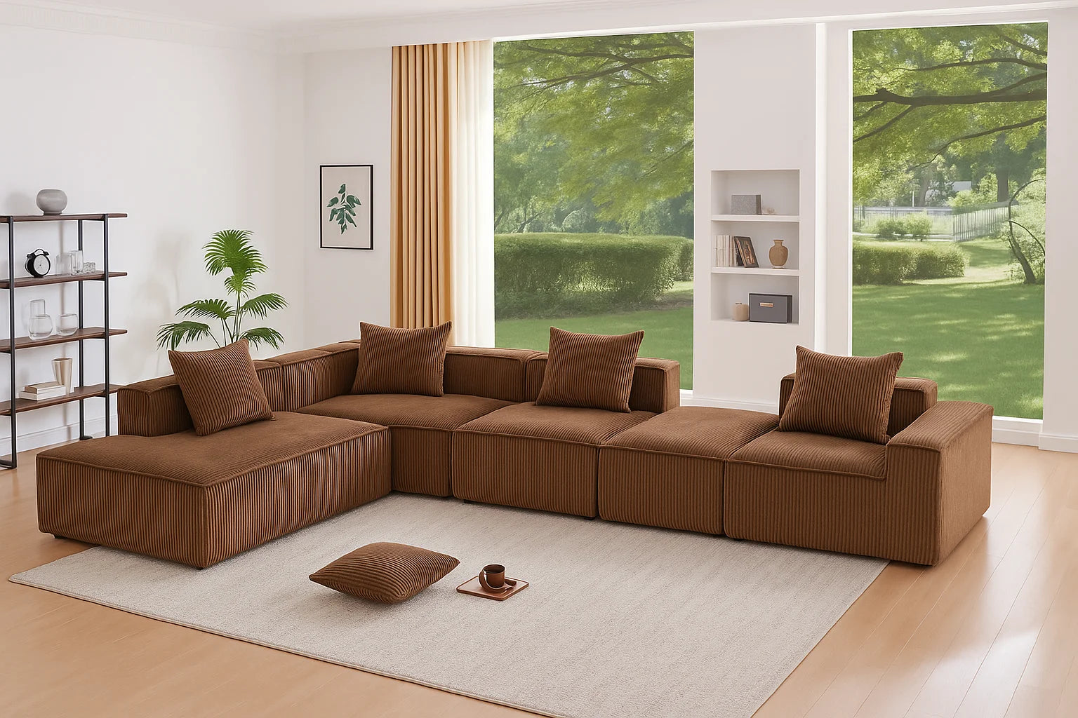 Couch with L-Shape  Modular sleeper Sofa with Deep Seat, for Room