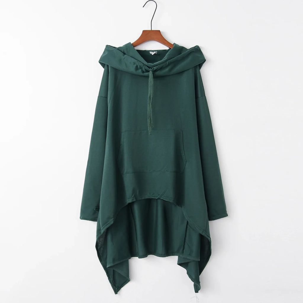 Fashion Trends New European and N Pure Color Long Hoodie