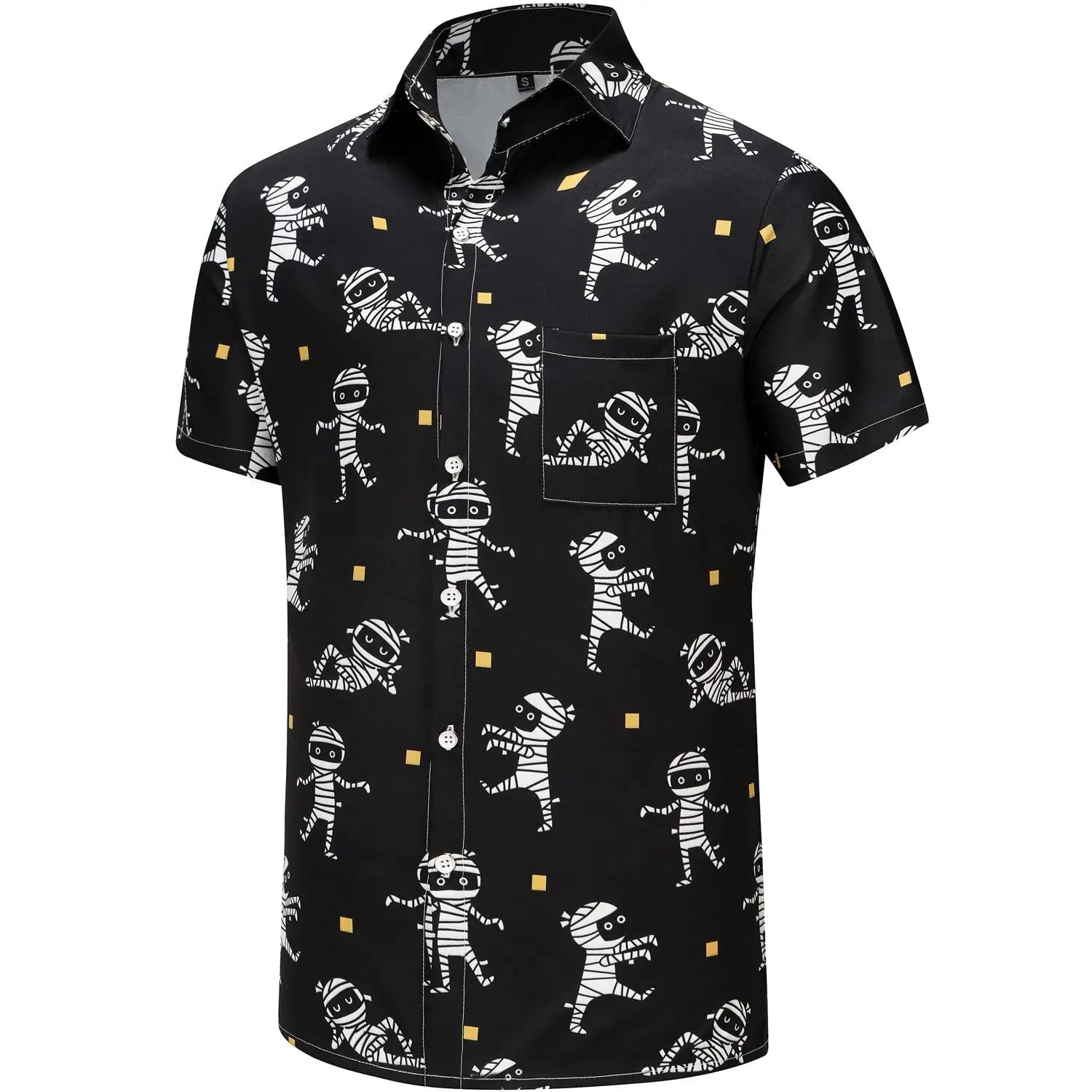 KYKU Funky Halloween Hawaiian Shirt for Men Palm Beach Shirts Tropical Vacation Shirts