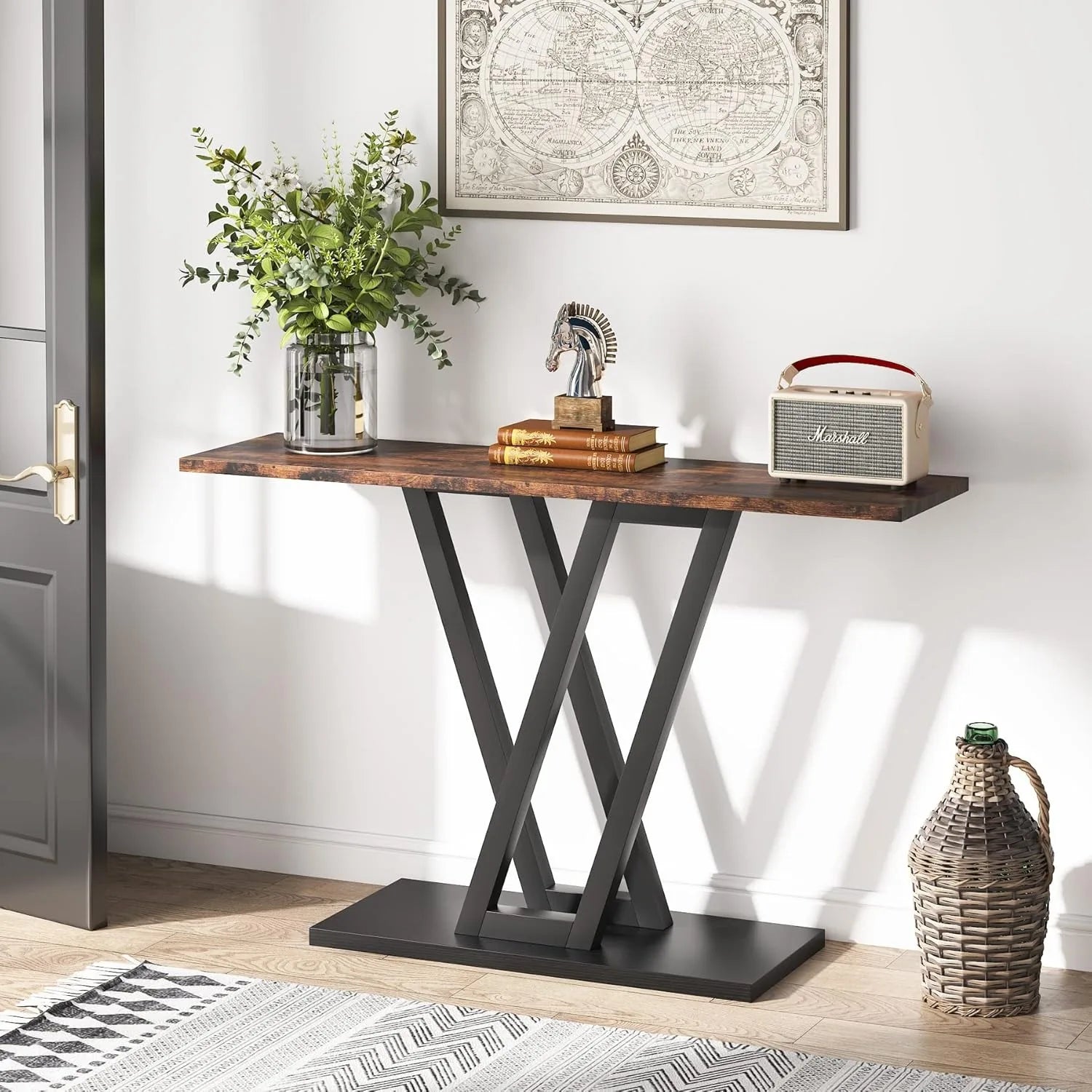 Console Table, Industrial Hallway Table for Entryway, 43 Inch Entryway Table for Living Room,