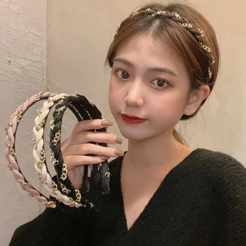 New Women Twined Exquisite Hairbands Lady Temperament Thin Edge Hair