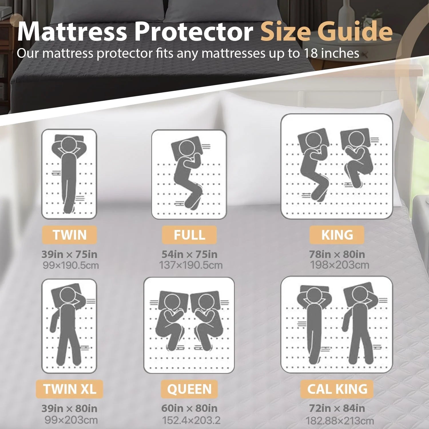 Waterproof Mattress Protector,  Dirt-Proof Bed Mattress Cover Washable