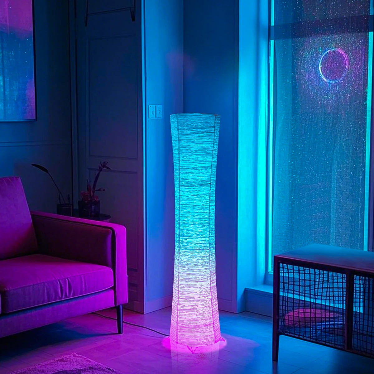 lamp, RGB color-changing LED smart lamp, remote control, suitable for living room, bedroom