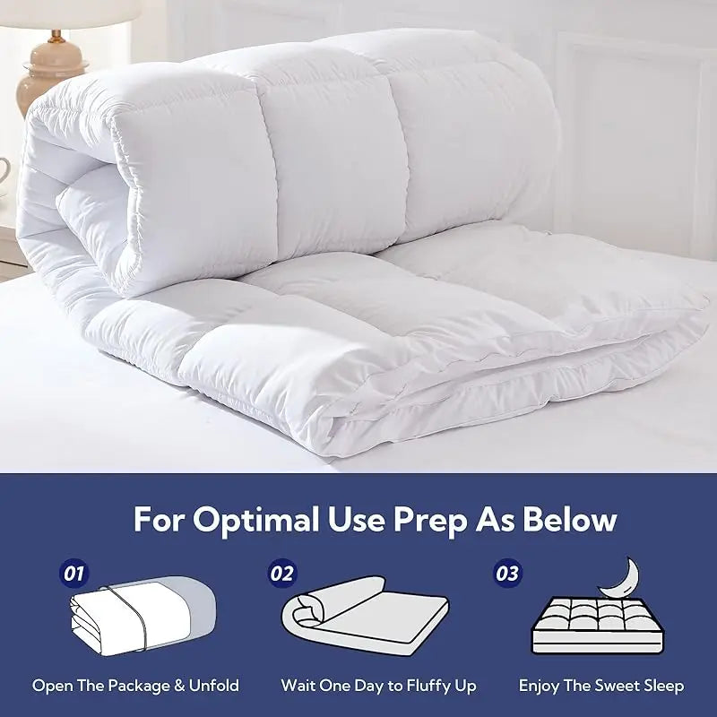 Mattress Topper Reversible Pillow Top Mattress Cover, Microfiber Fitted Cover Pad