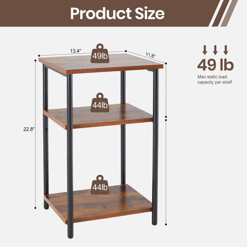 End Table Side Tables with Adjustable Feet Small Nightstand for Bedroom Living Room Office