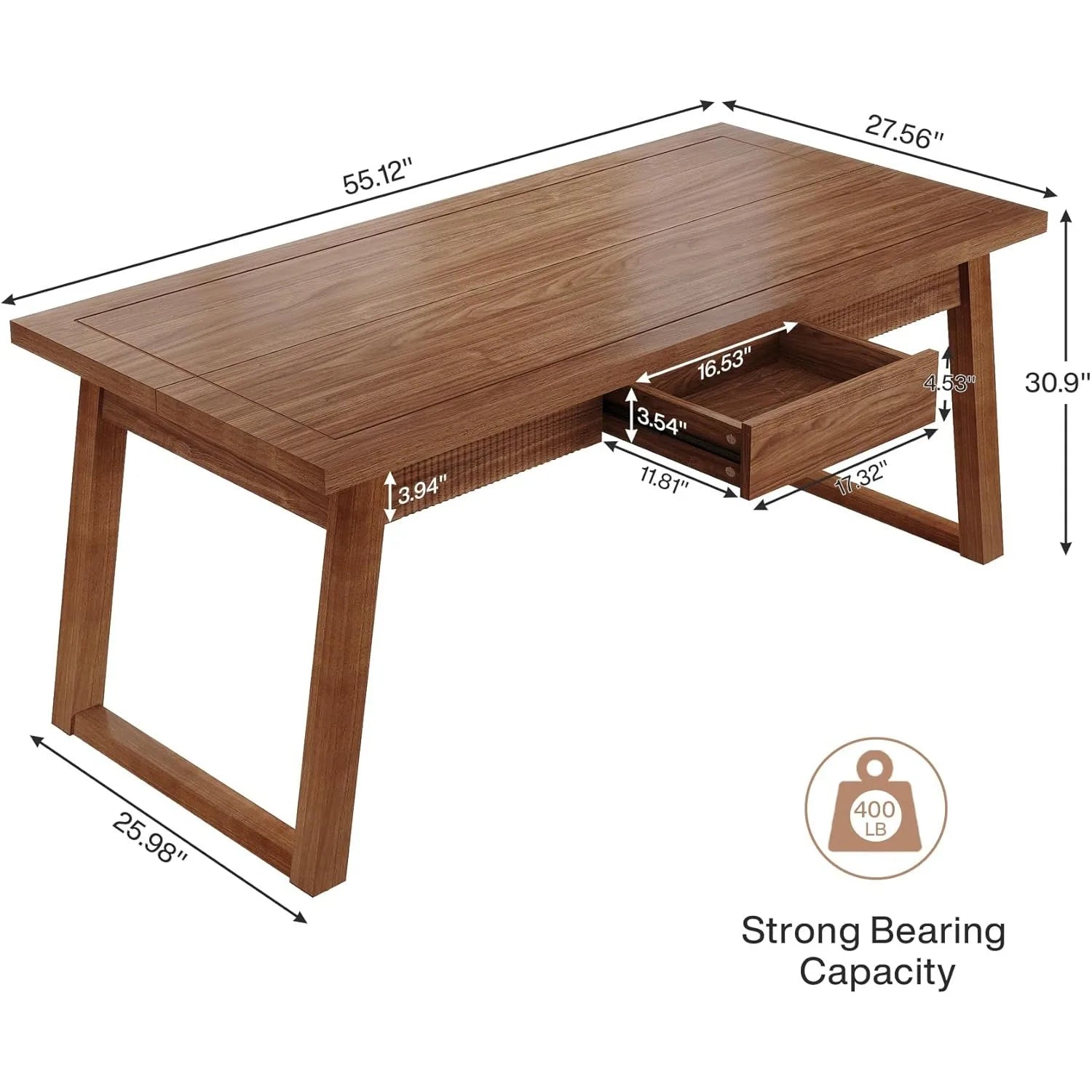 Dining Table with  Drawer, Rectangular  Dinner Kitchen Table  for 4-6 People