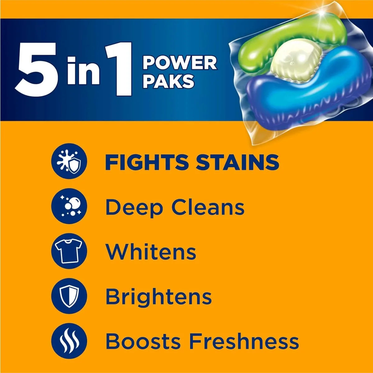 5-in-1 Laundry Detergent Power Paks, 42 Count