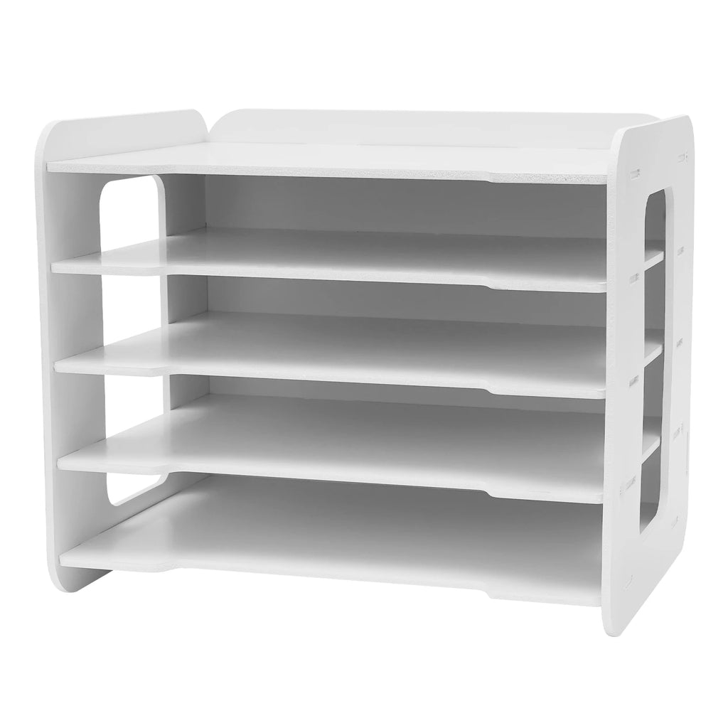 5-Layer File Organizer with Multifunctional Top Shelf, Dustproof Design, Home or Office Storage