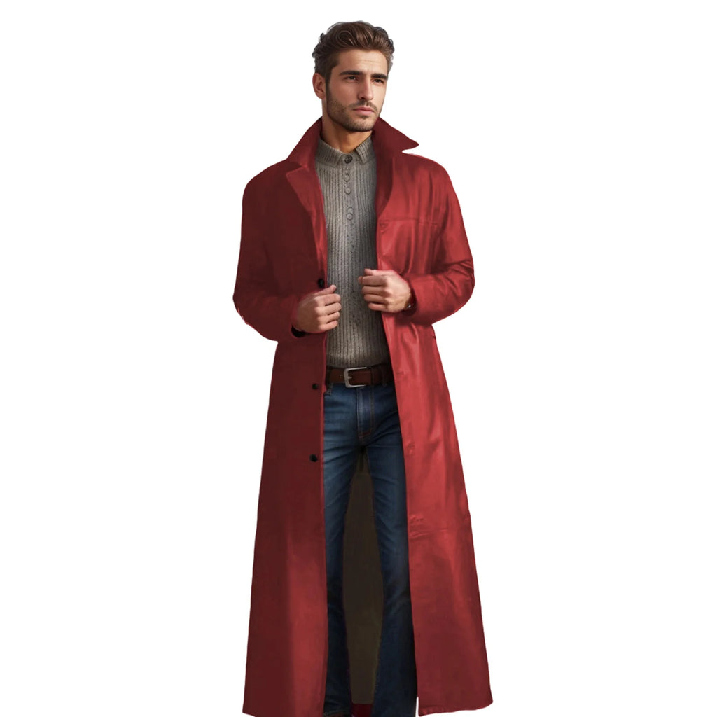 Men s Faux Leather Jacket Classic  Windproof Coat for Fall Winter Wardrobe