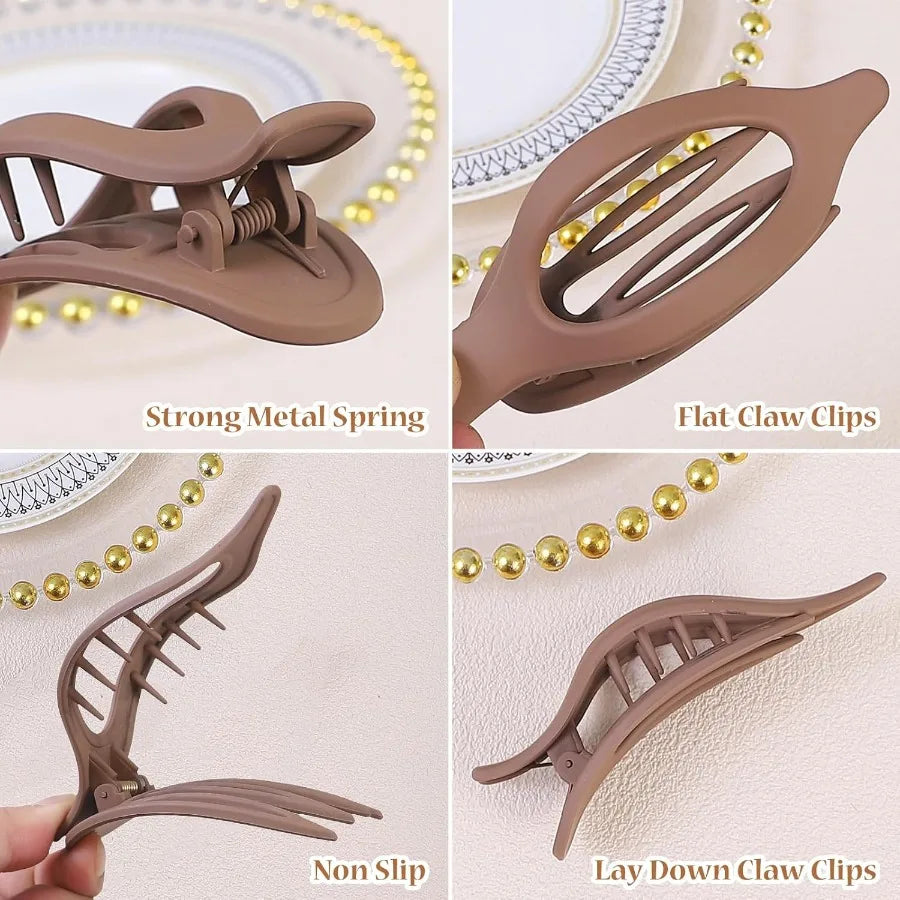 6 pcs Flat Hair Clips for Women Brown Ideal for Everyday Hairstyling Secure Hold Stylish