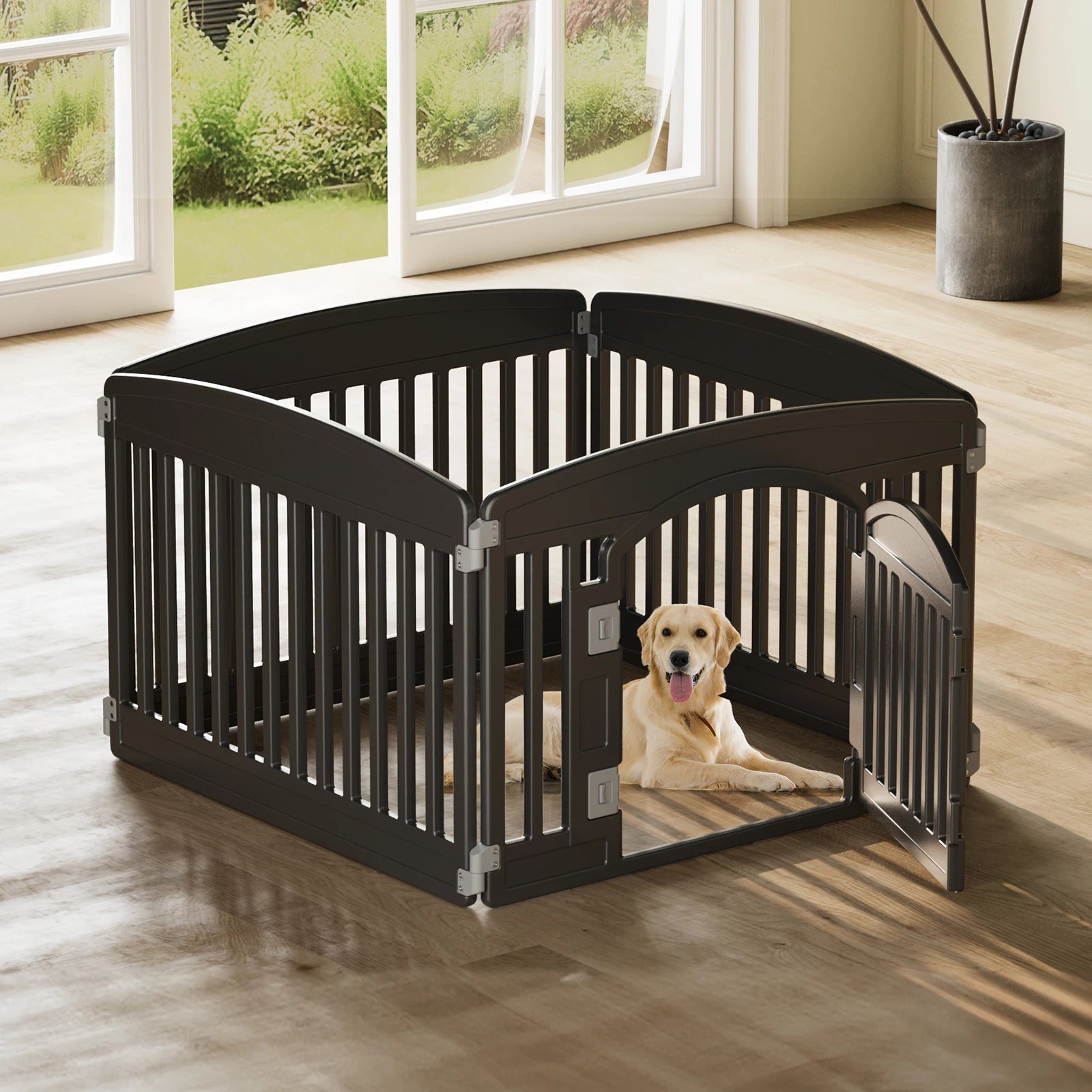 Dog Playpen 6 Panel  Pet Fence for  Indoor Outdoor Folding Portable  Playpen