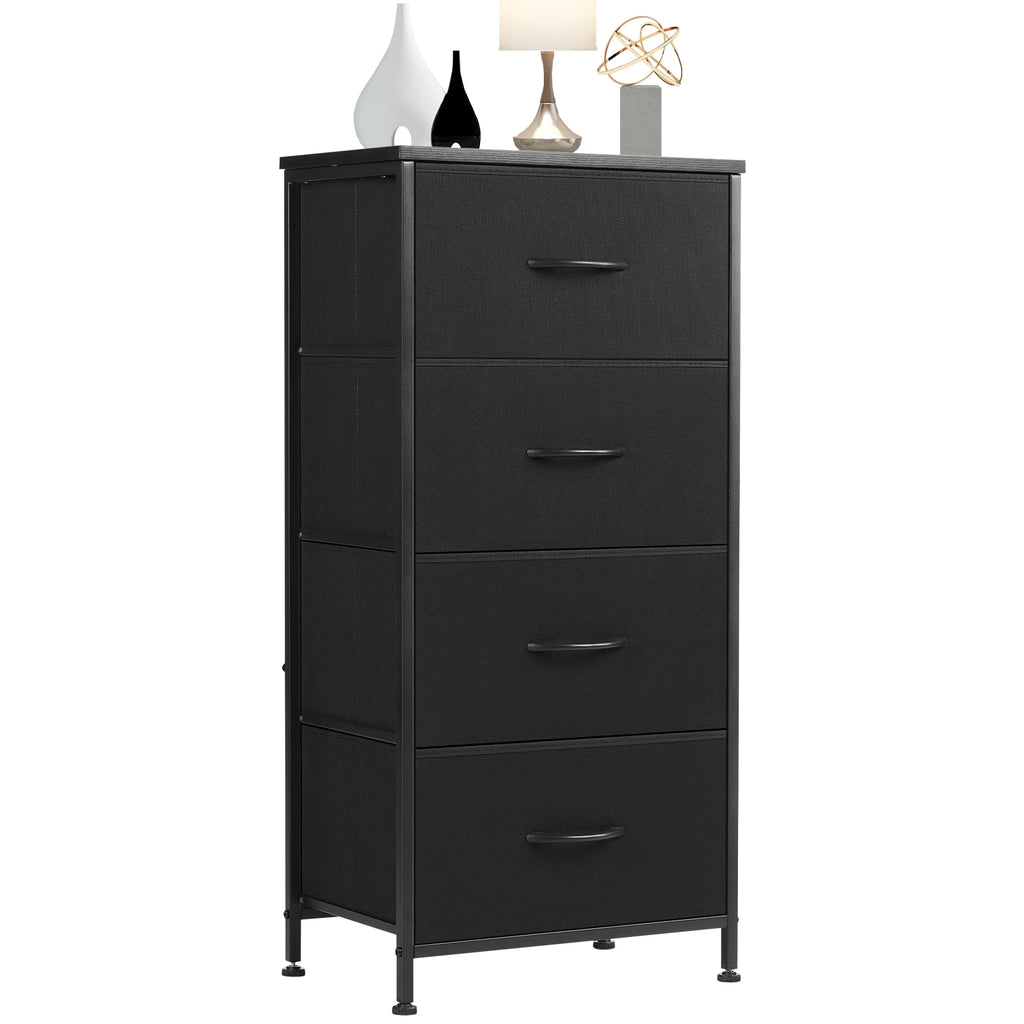 JHK Dresser For Bedroom With 4 Fabric Drawers Nightstand  For Clothes Storage  Furniture