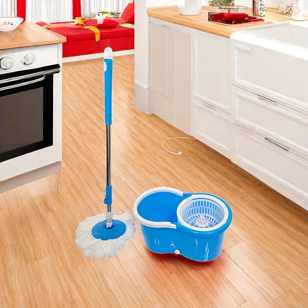 Spin Mop Bucket Set  Adjustable Stainless Steel Handle 20QT Floor Cleaner