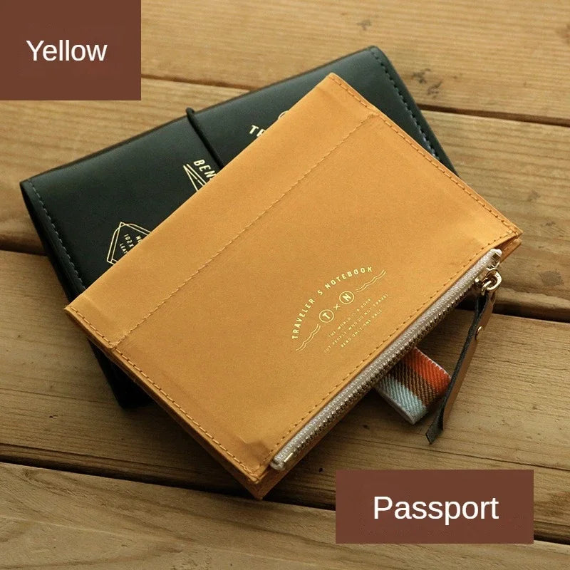 Travel Notebook Washable Cowhide Bill  Storage Bag Pen Case Stationery Storage Supplies