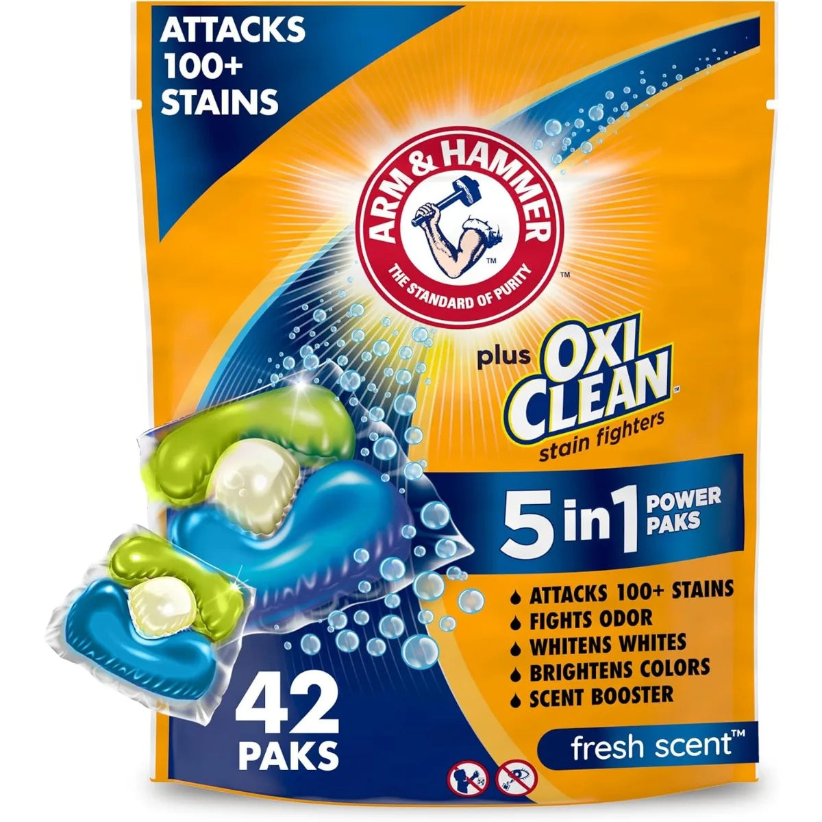 5-in-1 Laundry Detergent Power Paks, 42 Count