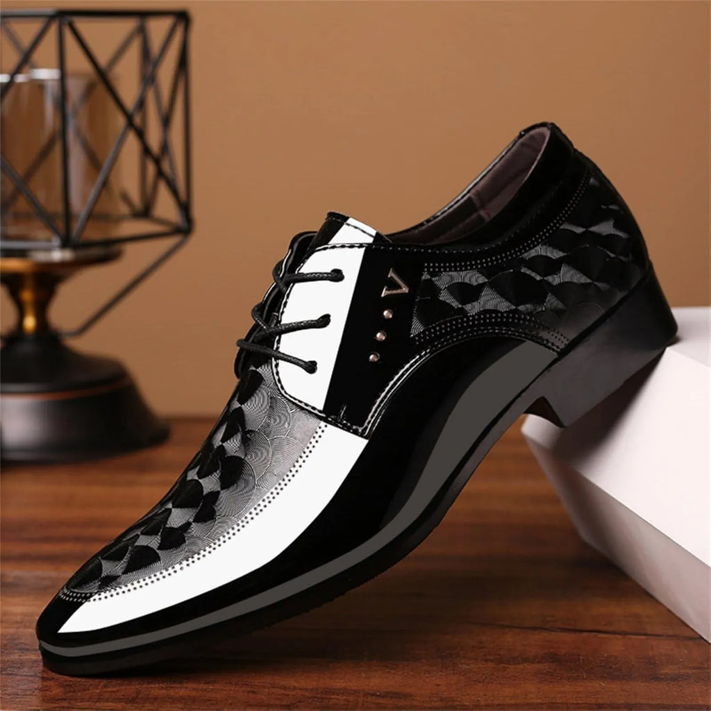 Men's Oxford Shoes Pattern Formal Business Dress Shoes Lace up Italy Modern