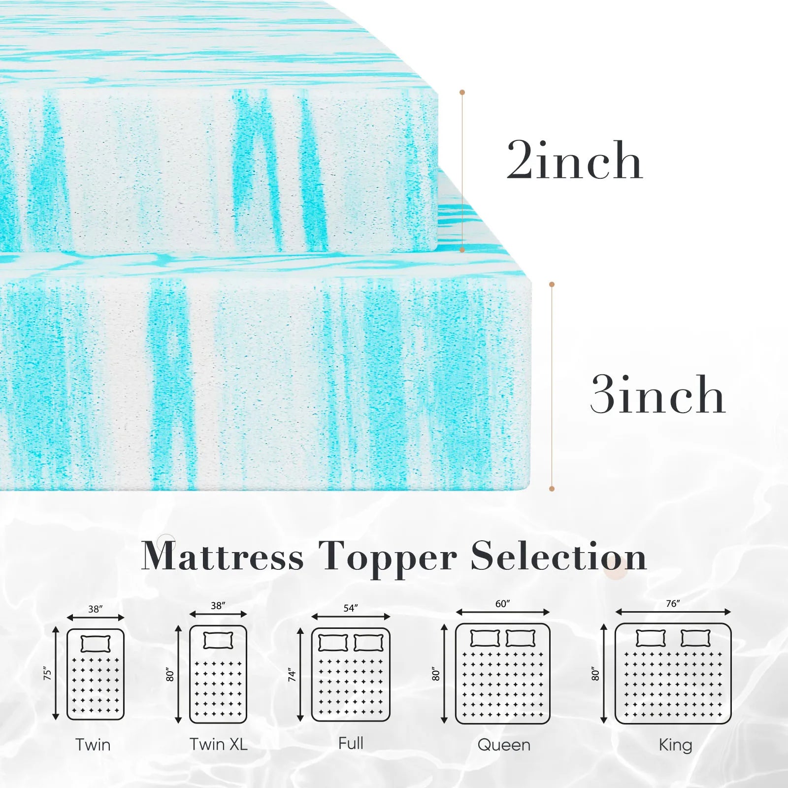 l Memory Foam Mattress Topper Full Size  Bedroom Furniture