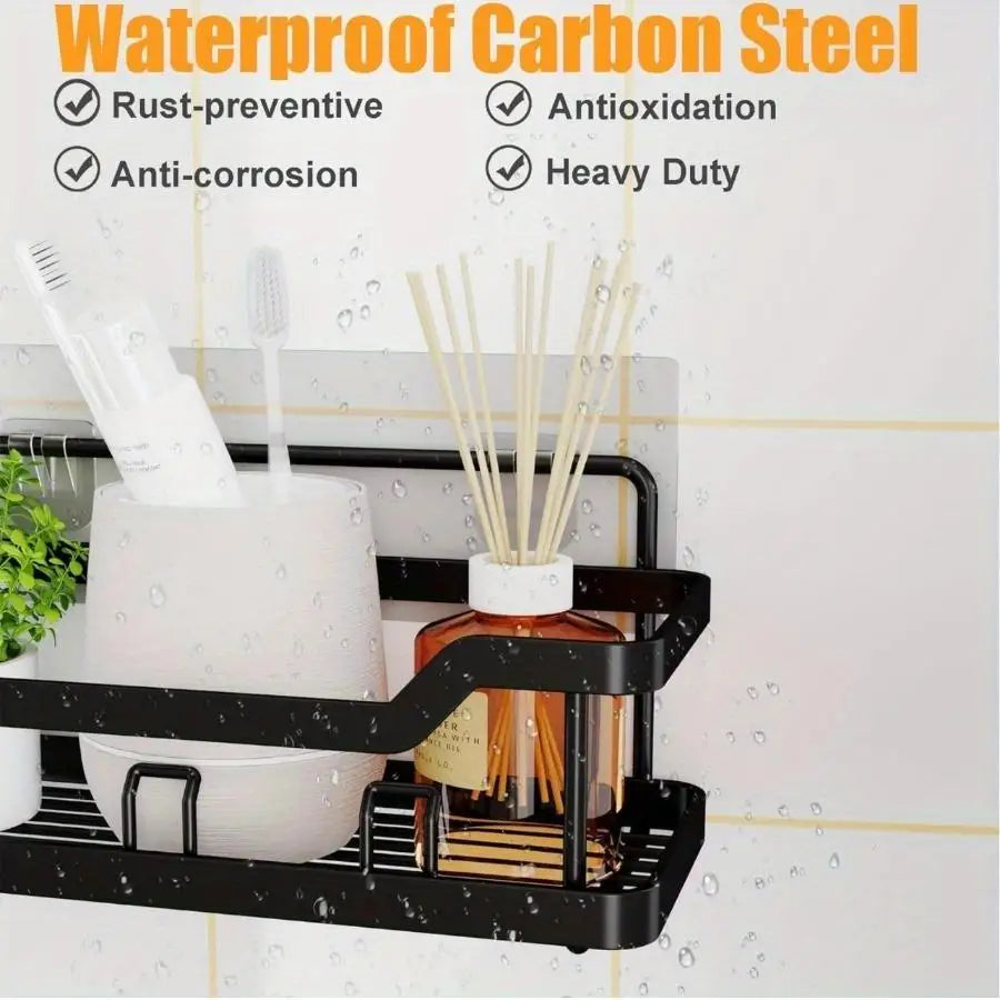 Shower Organizer , Adhesive Rustproof Stainless Steel for Bathroom Storage & Kitchen