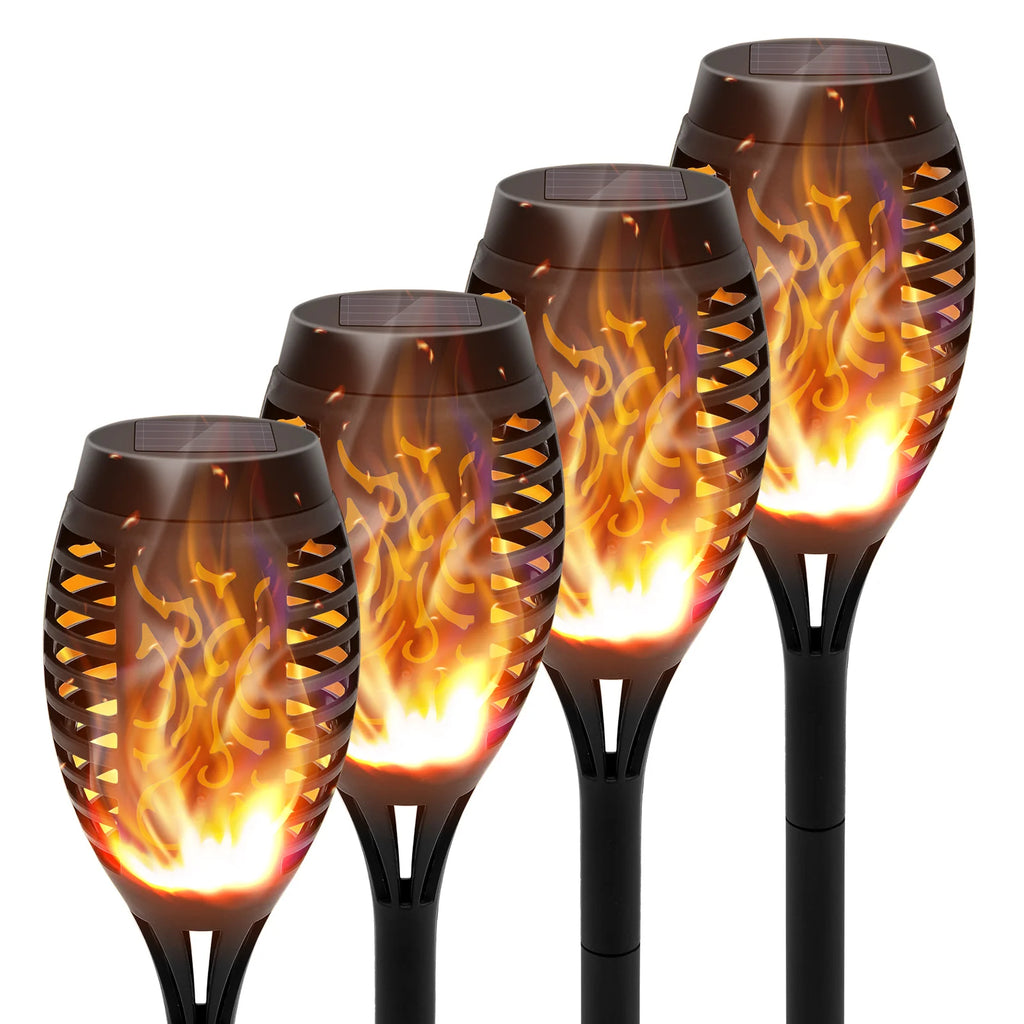 Solar Lights Outdoor Solar Torch Lights with Flickering Flame Waterproof Garden Decoration