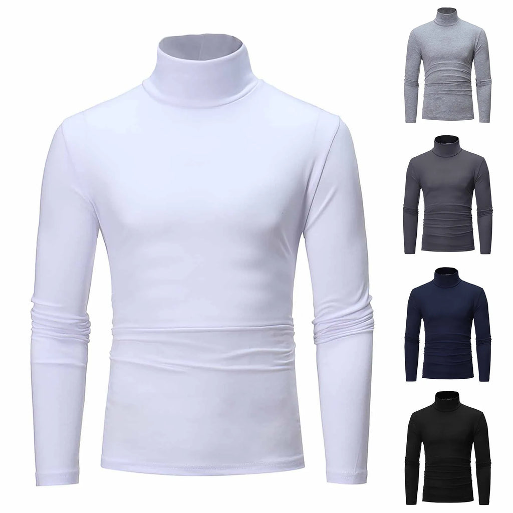 Basic Turtleneck High Collar Pullover Male Autumn Spring